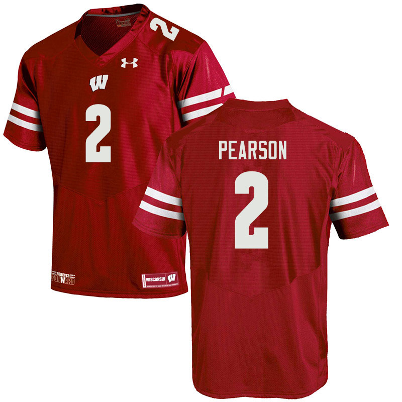 Men #2 Reggie Pearson Wisconsin Badgers College Football Jerseys Sale-Red